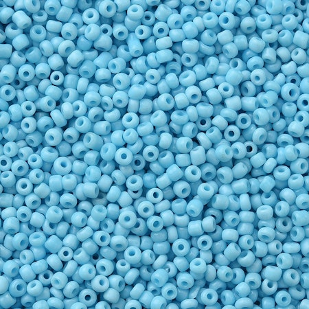 12/0, Seed beads av glas, ojämna ljusblå (50g)