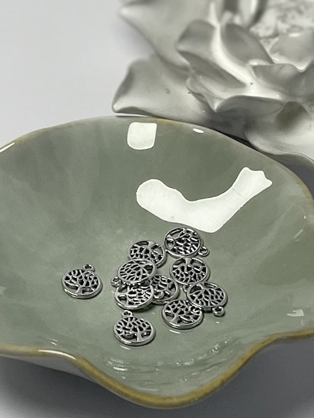 Livets träd, berlock, antik silver, 13,5x10mm (10st)