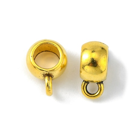 Storpack Berlockhållare, antik guld, blandmetall, 10,5mm (50st)