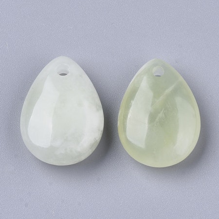 Berlock med äkta Jade, tårformad, 18mm (st)