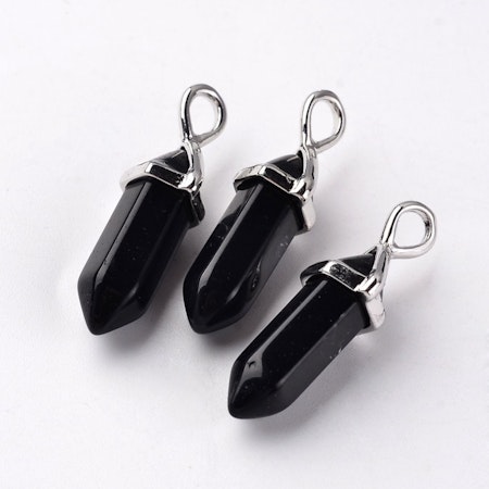 Berlock med bullet av äkta obsidian, 27-31mm (st)