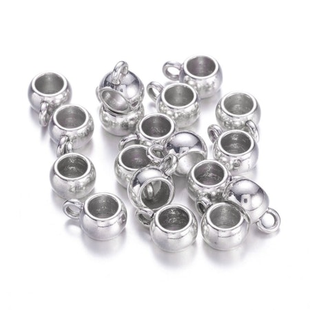 Storpack Berlockhållare, antik silver, blandmetall, 10,5mm (50st)