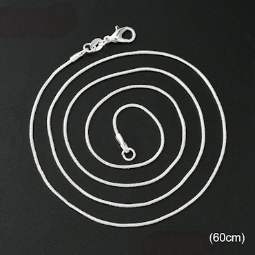 Halsbandskedja, snake chain, mässing, 60cm (st)