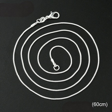 Halsbandskedja, snake chain, mässing, 60cm (st)