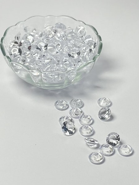 Diamantslipade cabochons av akryl, 12mm (20g)