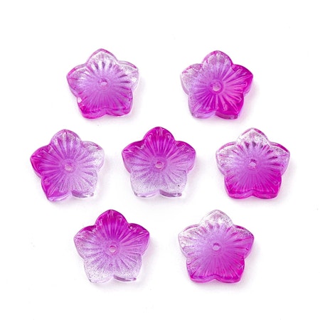 Blommor av glas, magenta, 13mm (20st)