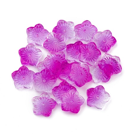 Blommor av glas, magenta, 13mm (20st)