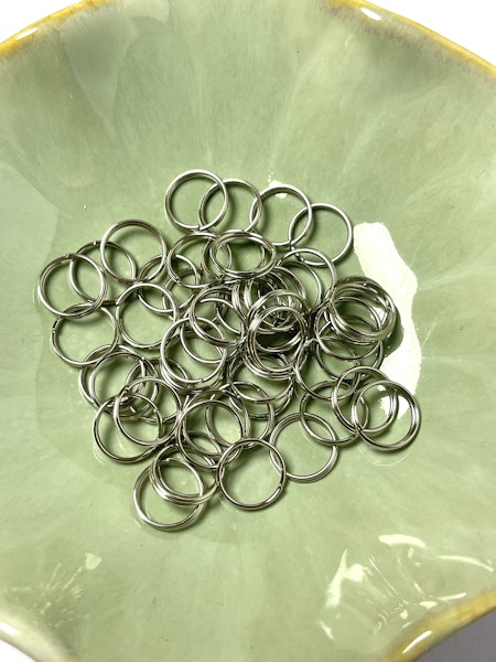 Stora bindringar, dubbelvarv, 10mm (50) platinum