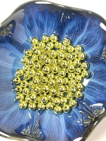 Runda, CCB, 6mm, guldplätterade (100st)