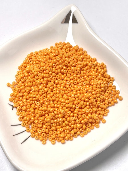 Seed beads av glas, 12/0 klass A, jämna orange, 2x1.5mm (20g)