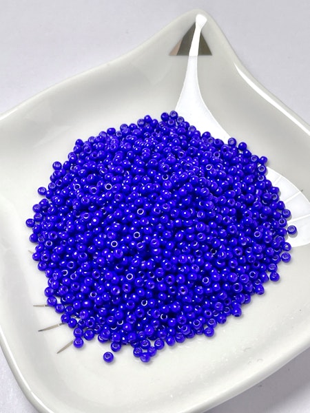 Seed beads av glas, 12/0 klass A, jämna mörkblå, 2x1.5mm (20g)
