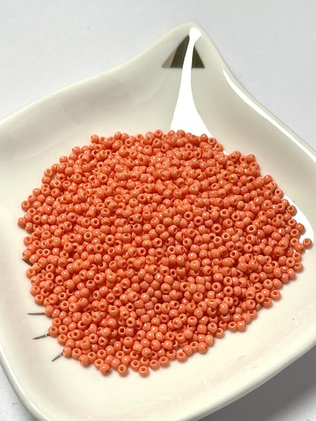 Seed beads av glas, korall 11/0 klass A, jämna, 2,3x1.5mm (20g)