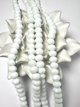 Sträng slipade glasrondeller, AB-färgade, pearl luster, 10x8mm (65st)
