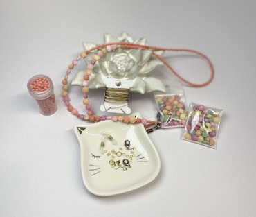 Glasögonsmycke, peachrosa edition, rosor, kit