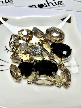 Multistrand rhinestones, mix med guldbas (10st)