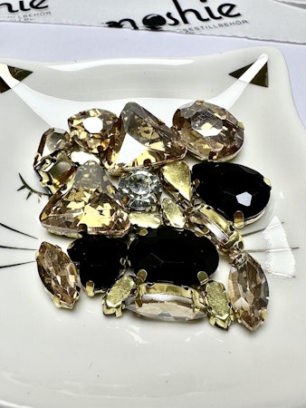 Multistrand rhinestones, mix med guldbas (10st)