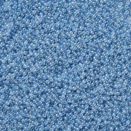 Seed beads av glas, skimrande sky blue 12/0 klass A, jämna, 2x1.5mm (20g)