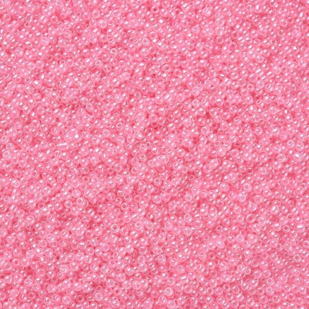 Seed beads av glas, skimrande hot pink 12/0 klass A, jämna, 2x1.5mm (20g)