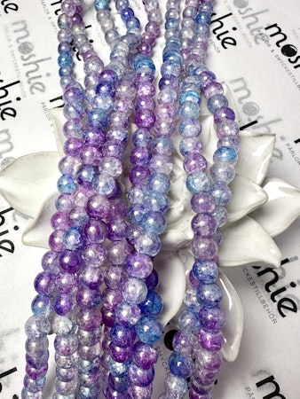 Sträng med glaspärlor, fairydust, unicorni, 8mm (103st)