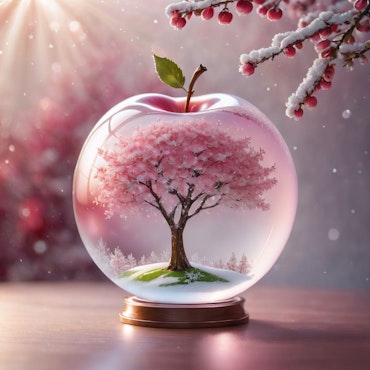 Diamond Painting, 50x50cm, apple tree, komplett kit, fyrkantiga