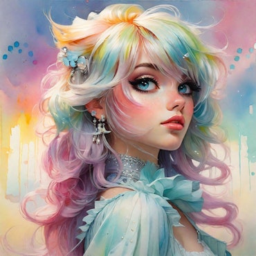 Diamond Painting, 50x50cm, pastell flicka, komplett kit, fyrkantiga