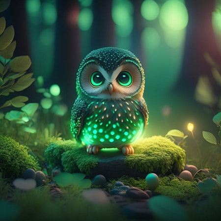 Diamond Painting, 50x50cm, little owl, komplett kit, fyrkantiga