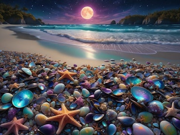 Diamond Painting, 70x50cm, beach, komplett kit, fyrkantiga