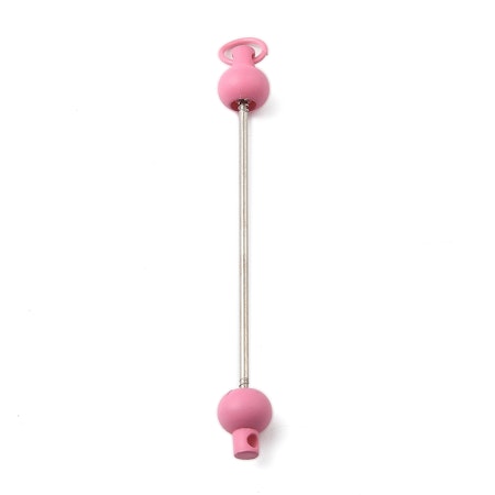 Pinne med fäste till nyckelring, rosa, 9cm (st)