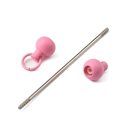 Pinne med fäste till nyckelring, rosa, 9cm (st)