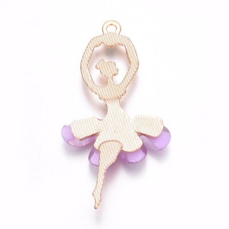 Ballerina berlock, rhinestones, violet, 6cm (st)