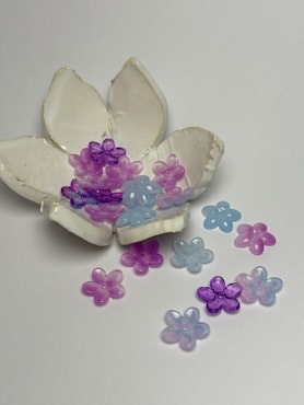 Blommor av glas, unicorn mix ,16 mm (20st)