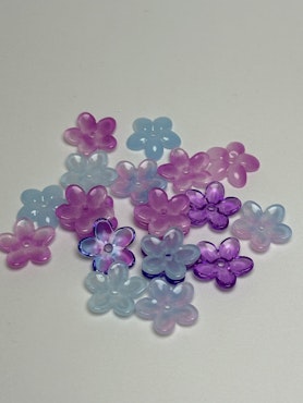 Blommor av glas, unicorn mix ,16 mm (20st)
