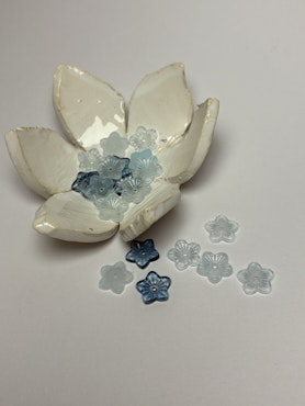 Blommor av glas, Blå mix, 13 mm (20st)