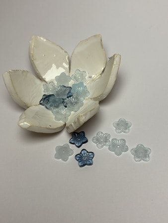 Blommor av glas, Blå mix, 13 mm (20st)