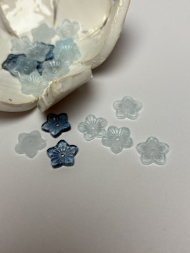 Blommor av glas, Blå mix, 13 mm (20st)