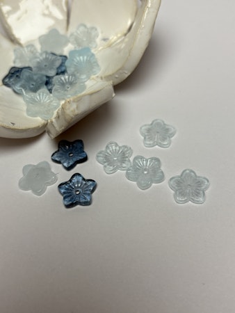 Blommor av glas, Blå mix, 13 mm (20st)