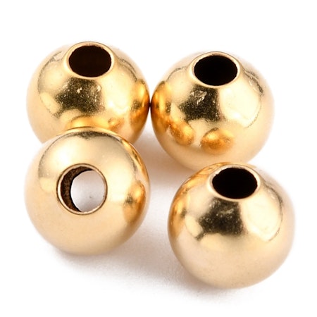Runda pärlor, 24K guld, 6mm (20st)