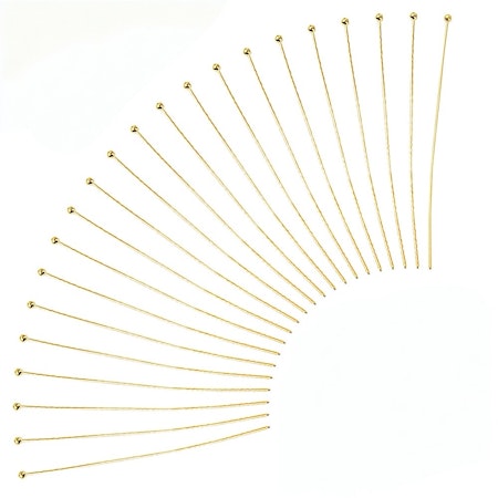 Pinnar med kula av mässing, 5cm, guld, kulpinnar (50st)