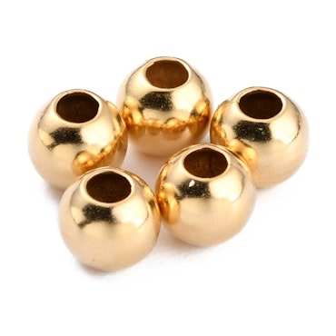 Runda pärlor, 24K guld, 4mm (50st)