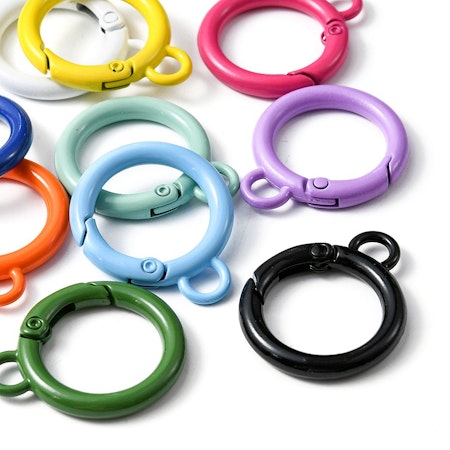 Lås med ögla och spring gate, mix, 31mm (5st)