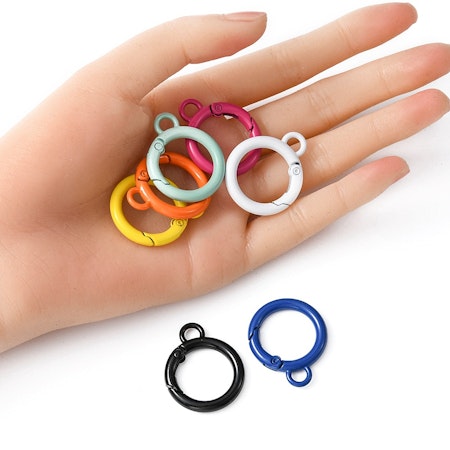 Lås med ögla och spring gate, mix, 31mm (5st)