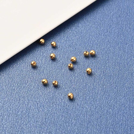 Småttisar, 18K guld, 2mm, runda mellandelar (50st)