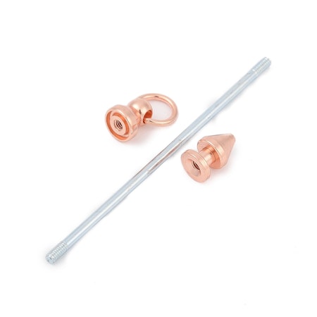 Pinne med fäste till nyckelring, roséguld, 8,5cm (st)