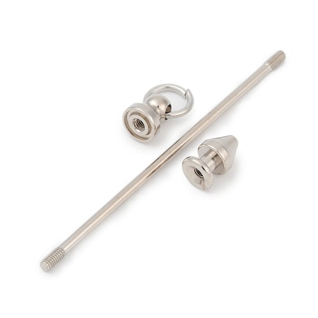 Pinne med fäste till nyckelring, platinum, 8,5cm (st)