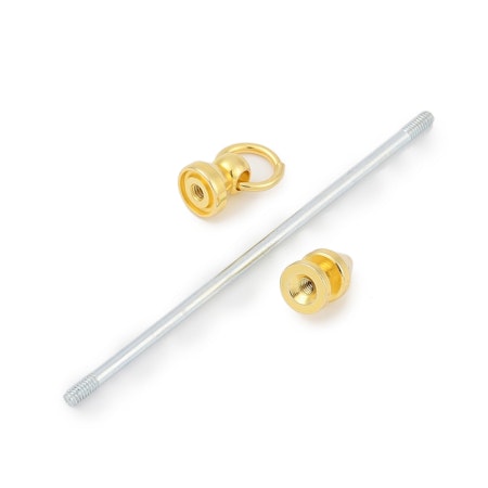 Pinne med fäste till nyckelring, guld, 8,5cm (st)