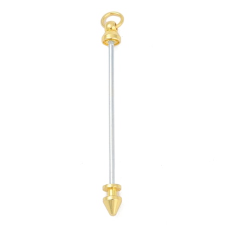 Pinne med fäste till nyckelring, guld, 8,5cm (st)