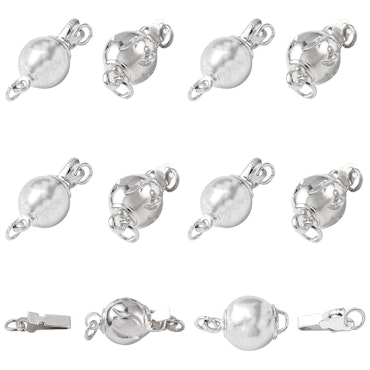 Ask med Runda Låsklämmor, mässing, platinum, box clasp (12st)