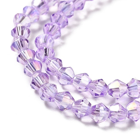 Sträng biconeslipade, AB-pläterade, lilac, 4mm (85st)