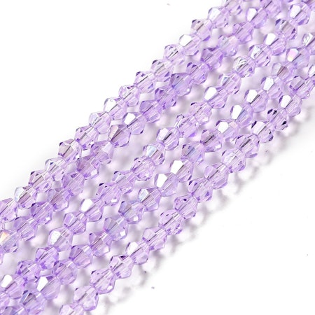 Sträng biconeslipade, AB-pläterade, lilac, 4mm (85st)