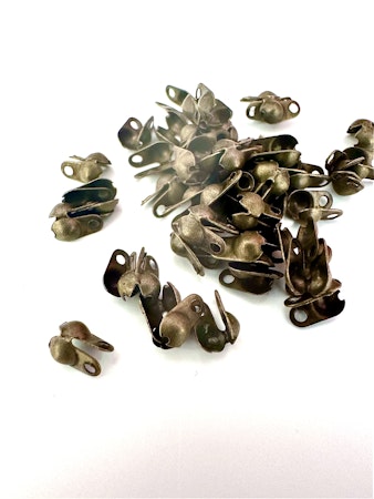 Knutgömma, calotte, innermått 2,4mm, antik brons  (50st)